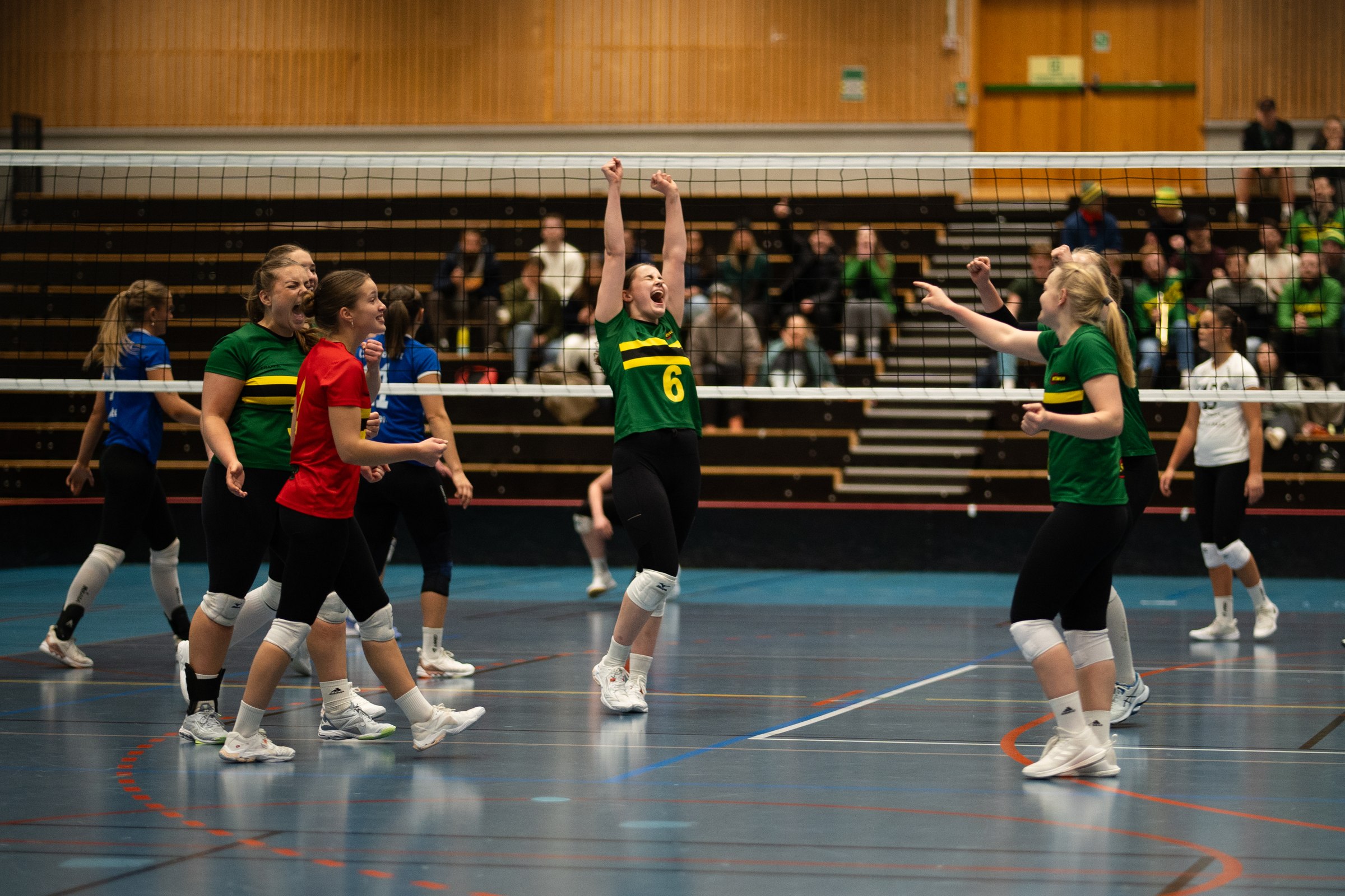 NTNUI sitt damelag feirer et poeng i NM-semifinalen