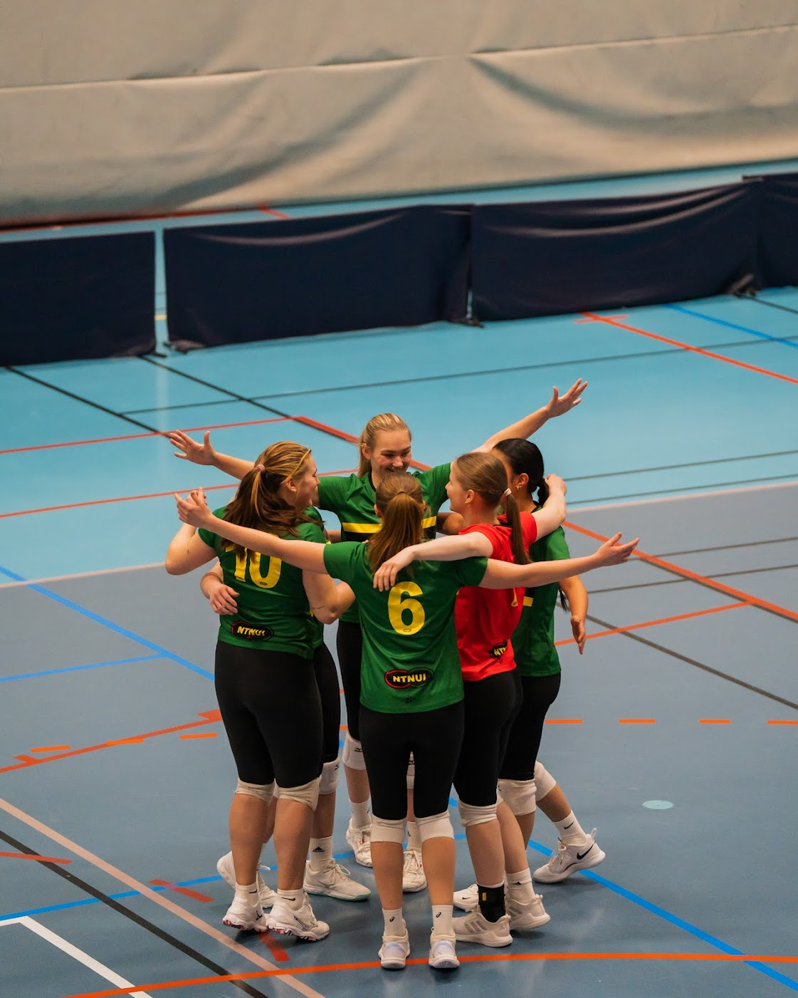 Damelaget jubler sammen på banen